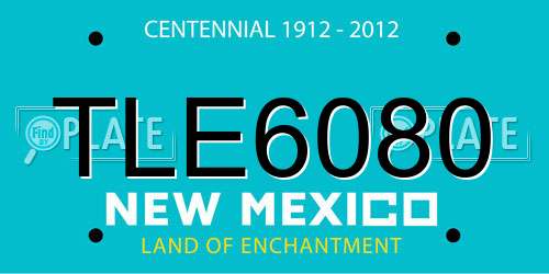 TLE6080 New Mexico License Plate