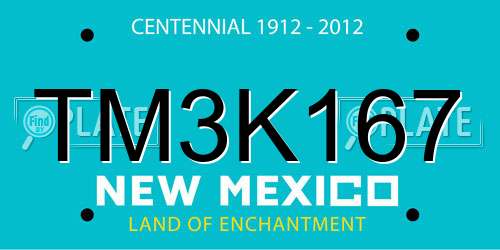 TM3K167 New Mexico License Plate