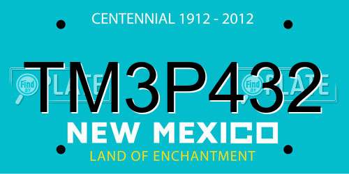 TM3P432 New Mexico License Plate