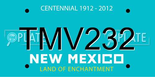 TMV232 New Mexico License Plate