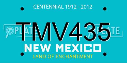 TMV435 New Mexico License Plate