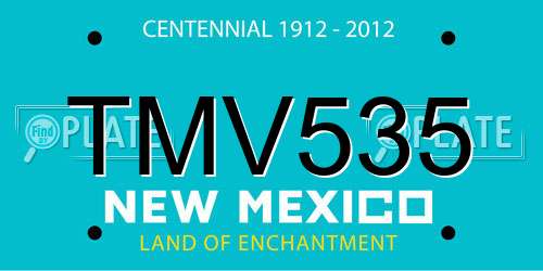 TMV535 New Mexico License Plate