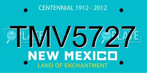 TMV5727 New Mexico License Plate