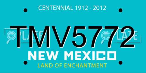 TMV5772 New Mexico License Plate