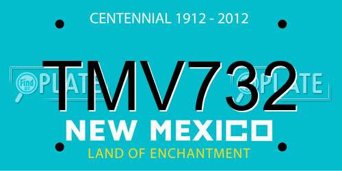 TMV732 New Mexico License Plate