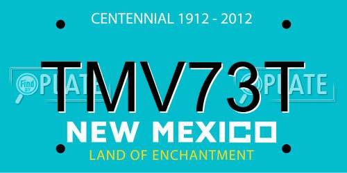 TMV73T New Mexico License Plate