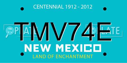 TMV74E New Mexico License Plate