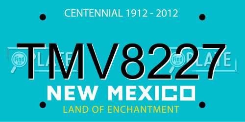TMV8227 New Mexico License Plate