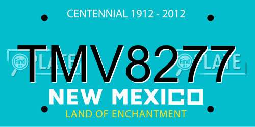 TMV8277 New Mexico License Plate