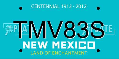 TMV83S New Mexico License Plate
