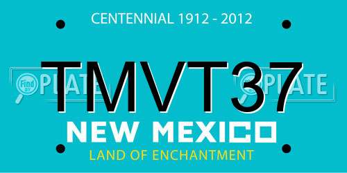 TMVT37 New Mexico License Plate