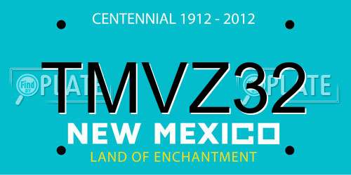 TMVZ32 New Mexico License Plate