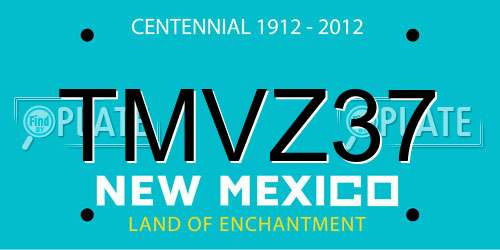 TMVZ37 New Mexico License Plate