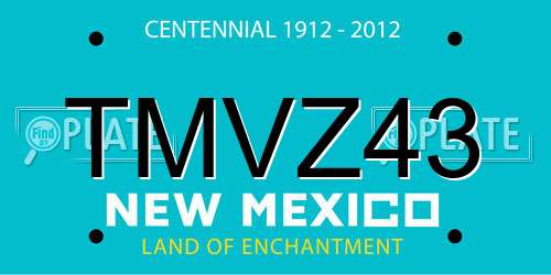 TMVZ43 New Mexico License Plate