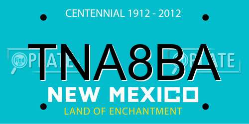 TNA8BA New Mexico License Plate