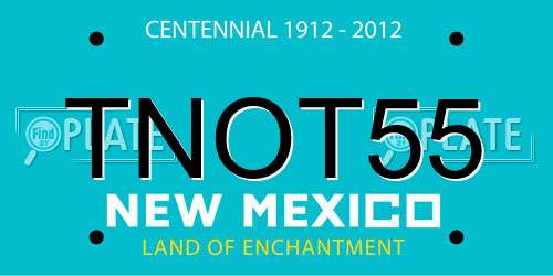 TNOT55 New Mexico License Plate