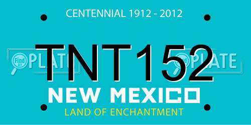 TNT152 New Mexico License Plate