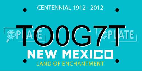 TO0G7T New Mexico License Plate