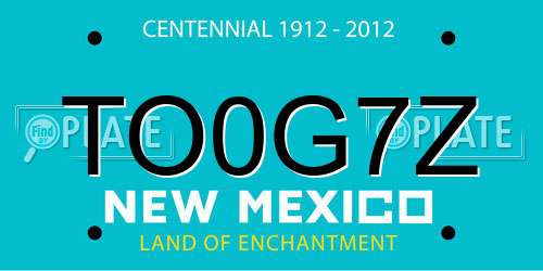 TO0G7Z New Mexico License Plate