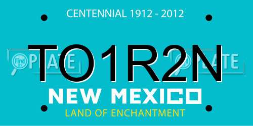TO1R2N New Mexico License Plate