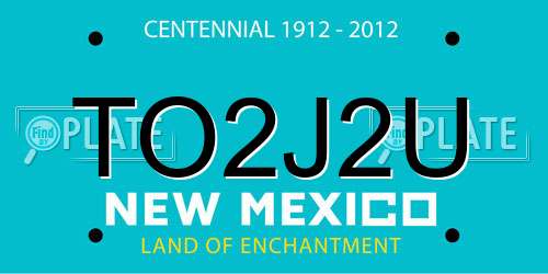TO2J2U New Mexico License Plate