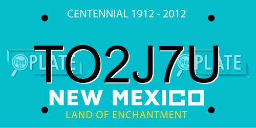 TO2J7U New Mexico License Plate