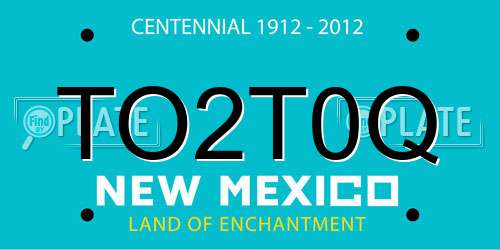 TO2T0Q New Mexico License Plate