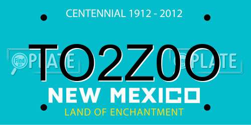 TO2Z0O New Mexico License Plate