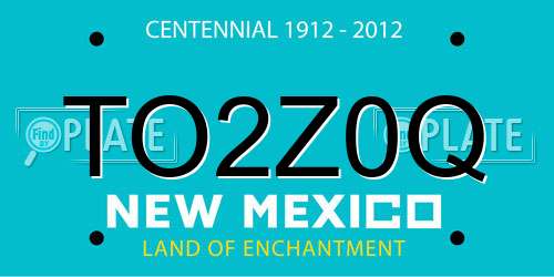 TO2Z0Q New Mexico License Plate