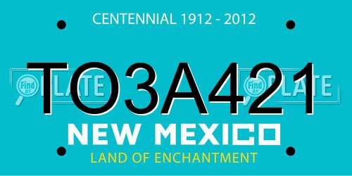 TO3A421 New Mexico License Plate