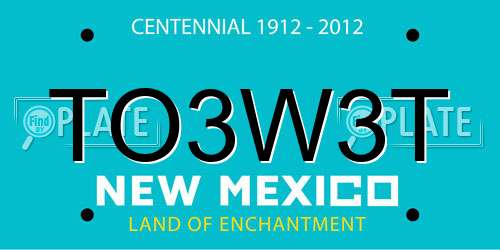 TO3W3T New Mexico License Plate