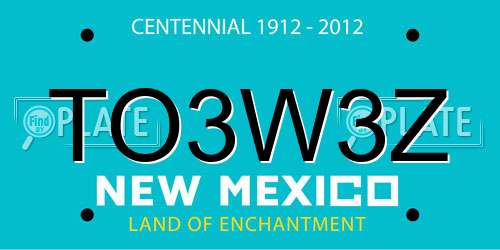 TO3W3Z New Mexico License Plate