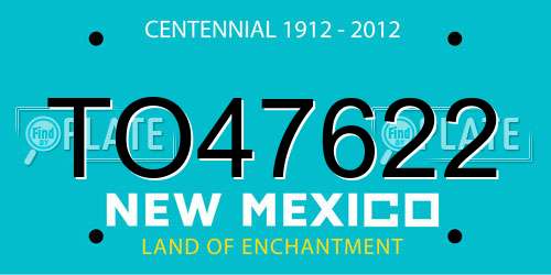 TO47622 New Mexico License Plate