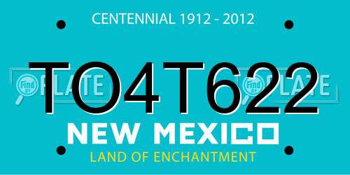 TO4T622 New Mexico License Plate