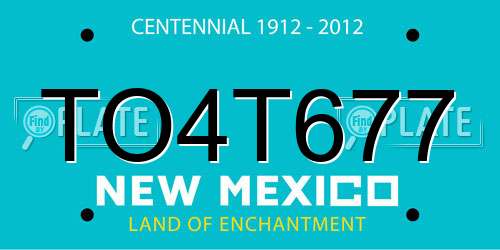 TO4T677 New Mexico License Plate