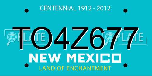 TO4Z677 New Mexico License Plate