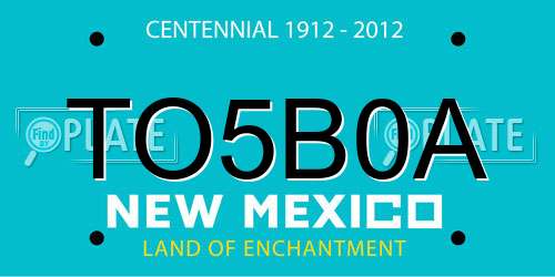 TO5B0A New Mexico License Plate