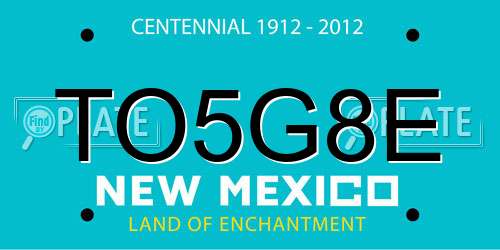 TO5G8E New Mexico License Plate
