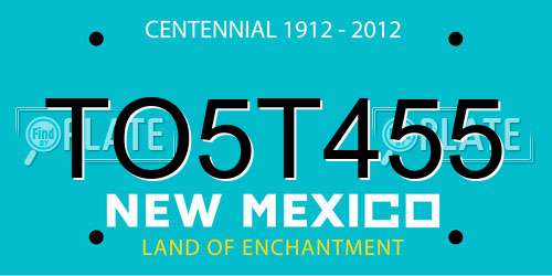 TO5T455 New Mexico License Plate
