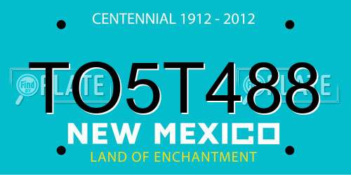 TO5T488 New Mexico License Plate