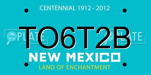 TO6T2B New Mexico License Plate