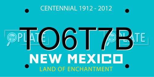 TO6T7B New Mexico License Plate