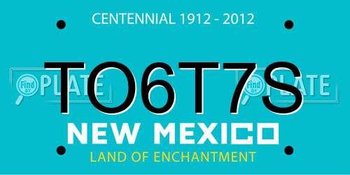 TO6T7S New Mexico License Plate