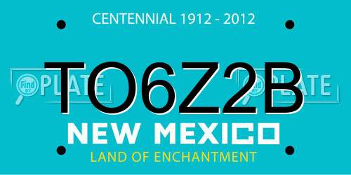 TO6Z2B New Mexico License Plate