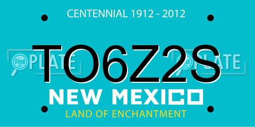 TO6Z2S New Mexico License Plate