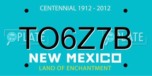 TO6Z7B New Mexico License Plate