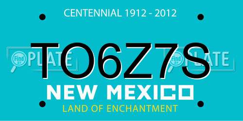 TO6Z7S New Mexico License Plate