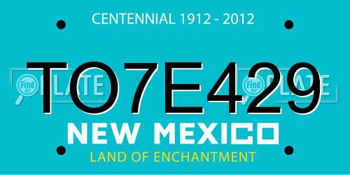 TO7E429 New Mexico License Plate