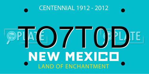 TO7T0D New Mexico License Plate
