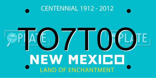 TO7T0O New Mexico License Plate